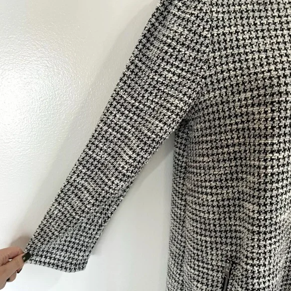 Gap Black White Silver Houndstooth Long Sleeve A-line Career Shift Dress Size XL - Picture 5 of 9